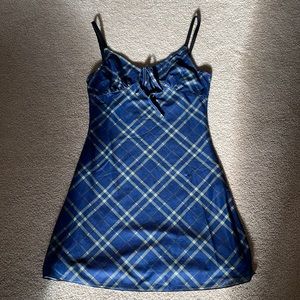 checkered pattern mini dress